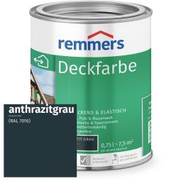 Remmers Deckfarbe anthrazitgrau RAL 7016 Vielseitig einsetzbar, perfekt für Dachuntersichten, Gartenhäuser, Zäune, Verkleidungen & Kinderspielzeug