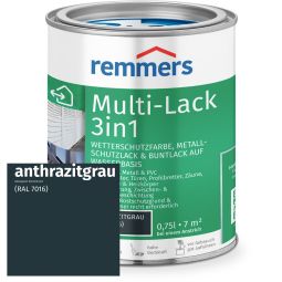 Remmers Multi-Lack 3in1 anthrazitgrau RAL 7016 Vielseitiger, wasserbasierter Schutz: Wetterschutzfarbe, Metallschutzlack und Buntlack
