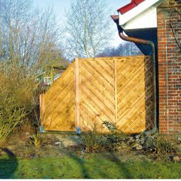 T&J Sichtschutzzaun Maxi-Diagonal Sichtschutz Lamellenzaun Sichtschutzzaun 180x180 cm und 90x180 cm, aus Kiefer/Fichte, kesseldruckimprägniert, geriffelte Lamellen, Edelstahlnägel