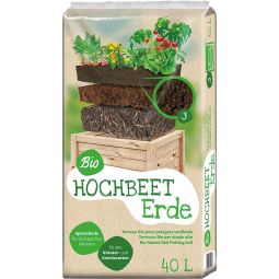 Floragard Universal Bio Hochbeet Erde Zum ökologischen Gärtnern im Hochbeet, 40 Liter