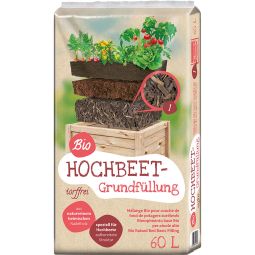 Floragard Universal Bio Hochbeet Grundfüllung ohne Torf Für die unterste Schicht im Hochbeet, 60 Liter