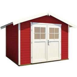 weka Gerätehaus Blackmount 122 schwedenrot Geräteschuppen kesseldruckimprägnierte Bodenbalken