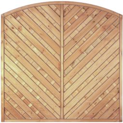 T&J Sichtschutzzaun Maxi-Diagonal Hochbogen Sichtschutz Lamellenzaun Sichtschutzzaun Maxi-Diagonal Hochbogen, 180x180/160 cm, kesseldruckimprägniert, geriffelte Lamellen, mit Edelstahlschrauben