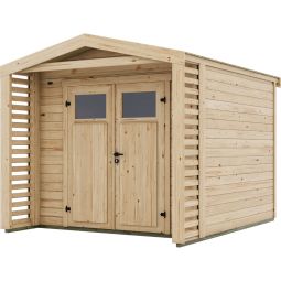 weka Gartenhaus Killarney Naturbelassen inkl. Rhombusvordach Klassische Holzoptik mit geschütztem Eingangsbereich & zweiflügliger Tür