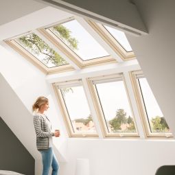 VELUX Dachfenster Lichtlösung PANORAMA Kunststoff ENERGIE PLUS weiß 2x2 Fenster 3-fach Standard-Verglasung, ESG außen, VSG innen
