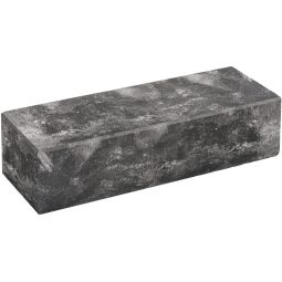 WESERWABEN Gartenmauer Vario-Line Long Abschlussstein 1 1/2 Anthrazit-Weiß meliert 6x20x16,7 cm