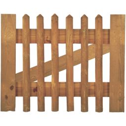 T&J Vorgartenzaun Senkrechtzaun Tor Tor aus kesseldruckimprägniertem Holz, verzinkt genagelt, in 100x80 cm oder 100x100 cm erhältlich