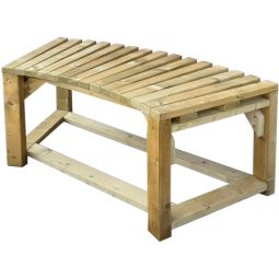 T&J Gartenbank LUCAS, Bausatz, kdi grün Bequeme Sitzlösung aus Kiefern- und Fichtenholz gerundet für den Gartenbereich, 108/73 x 50 x 48 cm