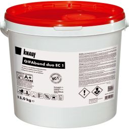 Knauf GIFAbond duo EC 1 Flächenklebstoff für Trockenestrich gut geeignet um GIFAfloor Bodenelemente zu verfugen, Eimer 15,0 kg