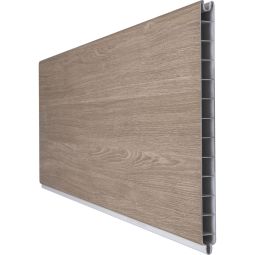 GroJa BasicLine PVC-Steckzaun Sichtschutzzaun Sheffield Oak Einzelprofil Sichtschutz Lamellenzaun Hochwertiger Kunststoff mit PVC-Folie veredelt, viele Kombinationsmöglichkeiten, 180x30x1,9 cm