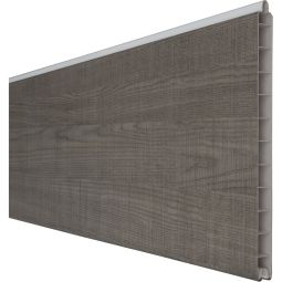 GroJa BasicLine Premium PVC-Steckzaun Sichtschutzzaun Grey Ash Cut Einzelprofil Sichtschutz Lamellenzaun Aus hochwertigem Kunststoff, mit PVC-Dekorfolie veredelt, viele Kombinationsmöglichkeiten, 180x28,4x1,9 cm