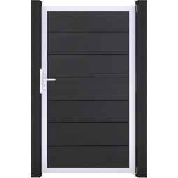 GroJa Einzeltor Solid Grande Steckzaun Anthrazitgrau co-extrudiert Elegantes Design, eloxierter Alu-Rahmen, 7  BPC Füllungen, langlebig und pflegeleicht