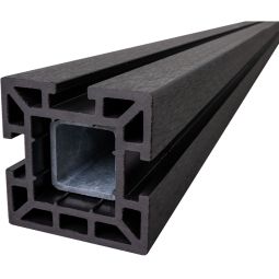 GroJa Torpfosten inkl. Kappe Anthrazit WPC 7x7 cm stark, 4 mm stahlverstärkt, inklusive Pfostenkappe, zum Einbetonieren oder Aufschrauben