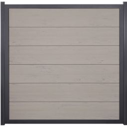 GroJa Viento Sichtschutzzaun Bi-Color Sand mit Alu-Rahmen Anthrazit DB 703 Sichtschutz Lamellenzaun BPC-Designzaun, besonders stabil durch Aluminiumrahmen, individuelle Maßanfertigung möglich