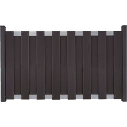 GroJa Fertigzaun Vorgartenzaun Anthrazit Querriegel Silber EV1 In klassischer Bretterzaunoptik vormontiert, 180x90x3,2 cm, mit 2 Aluminium-Querriegeln EV1
