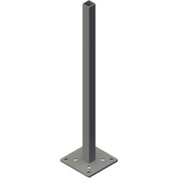 GroJa Pfostenträger Typ GJ 48 zum Aufschrauben Konsole für Alu-Steckzaunpfosten 7x7 cm, 13x13x60,0 cm, verzinkt