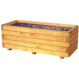 T&J Pflanzkübel INGO Rechteck mit Pflanzfolie KDI Holz grün Blumenkübel aus Kiefer/Fichte, Kanthölzer 45x70 mm, mit gerundeten Ecken, inklusive Folieneinsatz, druckimprägniert