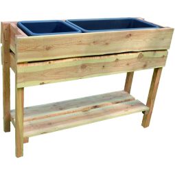 T&J Hochbeet VIBORG sägeraue Bretter Lärche Hochbeet aus unbehandeltem Lärchenholz, sägerau, Bretter ca. 17 mm, Breite ca. 150 mm, Kantholz ca. 40x40 mm