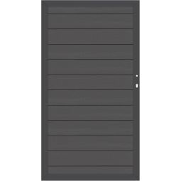 TraumGarten Sichtschutzzaun SYSTEM WPC CLASSIC Gartentor Anthrazit/Anthrazit Aluminiumrahmen 66x40 mm, WPC-Classic-Profile, 98x180 cm, zwei Sichtseiten, DIN rechts oder links, inkl. Beschlagsatz