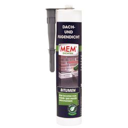MEM Dach- und Fugendicht Lösemittelfreie, faserhaltige Bitumen-Fugenmasse zur Ausbesserung von Rissen, Fugen und Kehlen, 300 ml