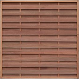 T&J Sichtschutzzaun FORTIS Dichtzaun aus Keruing Sichtschutz Lamellenzaun FORTIS-Dichtzaun 180x180 cm aus Keruing-Holz mit 42x42 mm Rahmen und fein geriffelten 8x100 mm Lamellen für langlebigen Sichtschutz