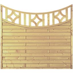 T&J Sichtschutzzaun OLYMP Tiefbogen mit Designgitter Sichtschutz Lamellenzaun OLYMP Tiefbogen Sichtschutzzaun mit Designgitter 180x160/140 cm aus imprägnierter Kiefer/Fichte, geriffelten Lamellen und Edelstahlverschraubung