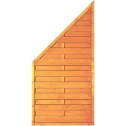 T&J Sichtschutzzaun SUNLINE Abschluss Sichtschutz Lamellenzaun SUNLINE Sichtschutzzaun Abschluss 90x180/90 cm, pinienfarbig, geriffelte Lamellen, fungizid vorbehandelt & mit Edelstahlnägeln montiert