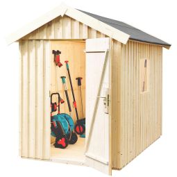 weka Schwedenhaus naturbelassen verschiedene Größen, sägerauhes Fichtenholz, Wandstärke 32 mm