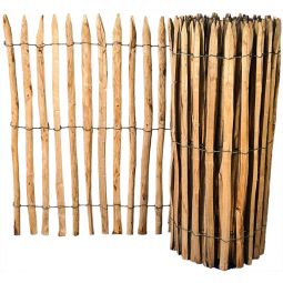 T&J ROLLO-Lattenzaun Staketenzaun Haselnuss ROLLO-Lattenzaun aus Haselnuss, als komplette Rolle mit 4 cm, 4–5 cm oder 8–10 cm Lattenabstand – natürlich, flexibel und langlebig