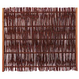 T&J FUEGO Weidengeflechtzaun Sichtschutz FUEGO Weidengeflechtzaun aus ölbehandelter Weide mit braun gebeiztem Rahmen und Querstab, in fünf Größen für vielseitigen Sichtschutz