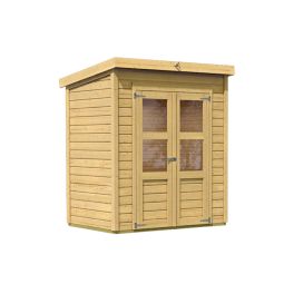 Karibu Gerätehaus Merseburg naturbelassen verschiedene Größen, Wandstärke 14mm