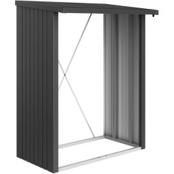 Biohort Kaminholzregal Woodstock dunkelgrau-metallic Kaminholzregal und Geräteschrank in einem, großes Platzangebot, Holzlagerung in zwei Reihen möglich