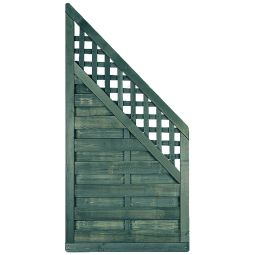 T&J Sichtschutzzaun BARTEK Abschluss grau lasiert Sichtschutz Lamellenzaun Sichtschutzzaun BARTEK Abschluss 90x180/90 cm, grau lasiert, gebürstet, aus Kiefer/Fichte, mit Edelstahlverschraubung und Rankgitter