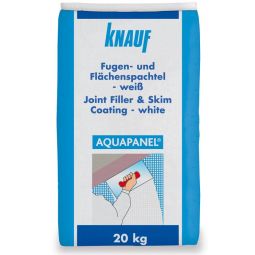 Knauf Aquapanel Fugen-und Flächenspachtel weiß Zementgebundene Spachtelmasse zur vollflächigen Verspachtelung, im Innen und Außenbereich einsetzbar, 20 kg/Sack