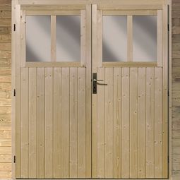 Karibu Frontelement mit Tür für Carport Abmessung (BxT) 250x200cm oder 540x200cm, mit Doppeltür
