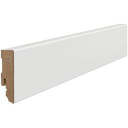 HARO Stecksockelleiste Cube weiß Grundierfolie Fußleisten Weiße RAL 9016 MDF-Leiste mit klarer Form und über streichbarer Oberfläche