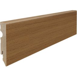 HARO Stecksockelleiste Cube Bernsteineiche MDF-Kern Fußleisten Furnierte MDF-Leiste in warmem Eicheton, mit klarer Form,  2200x15x80 mm