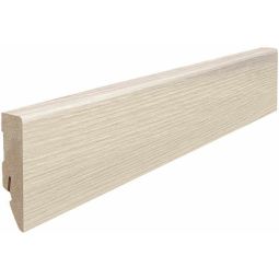 HARO Stecksockelleiste DISANO Cube Eiche Ontario weiß Fußleisten Helle Holzoptik mit funktionalem MDF-Stecksystem, 200x16x58 mm