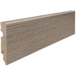 HARO Stecksockelleiste Cube Eiche Bari grau Fußleisten Dekor in modernem Grau, MDF-Kern, folierte Oberfläche, pflegeleicht