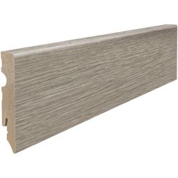 HARO Stecksockelleiste Cube Eiche Flavia grau Fußleisten Graue Holzoptik, zwei Höhen – ideale Lösung für stilvolle Wandabschlüsse