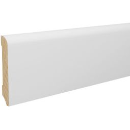 HARO Sockelleiste weiß 10x70 mm stark foliert mit Nässeschutz Fußleisten Matt weiße Feuchtraumleiste, stoßfest, RAL 9016, MDF-foliert, pflegeleicht
