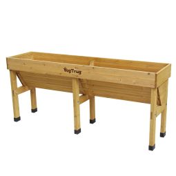 VegTrug Hochbeet WallHugger Platzsparendes Hochbeet mit ergonomischer V‑Form, Natur oder Grau, verschiedene Größen