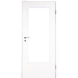 Kilsgaard Zimmertür mit Lichtausschnitt/Glas Weiß lackiert Lamikor Typ 43/LA Rundkante Robuste CPL Oberfläche, naturähnliche Optik, besonders pflegeleicht, äußerst kratz- und stoßfest