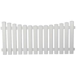 T&J Vorgartenzaun LIGHTLINE Tiefbogen weiß Vorgartenzaun aus weißem Kunststoff 180x80/70 cm, tiefbogen, mit Pyramidenkappen, pflegeleicht, UV-beständig und langlebig.