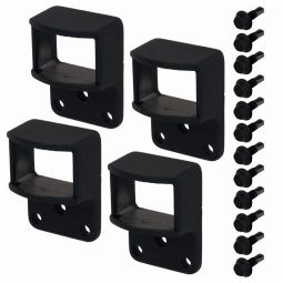 Alberts Zaunfeldhalter-Set für Zaunfelder Chaussee und Circle matt schwarz Robustes Halter‑Set zur Befestigung von Zaunfeldern, Aluminium, Tiefe Fassung: 2,9 cm