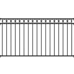 Alberts Zaunfeld Circle matt schwarz Metallzaun Aluminium, 200 cm Breite