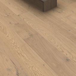 HARO Parkett Landhausdiele 4000 TC Plaza 240 4V Eiche lichtweiß Sauvage naturaDur Großformatige, matt versiegelte Eichediele 2200x240 mm, mit lebhafter Optik und für Fußbodenheizung geeignet