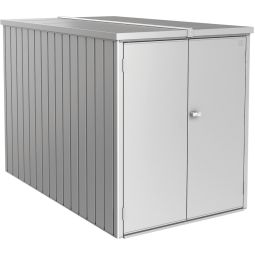 Biohort MiniGarage silber-metallic L (145x151x203 cm) Ideal für Fahrräder, E-Bikes, Kinderwägen und Co., Regenwasserdicht und abschließbar
