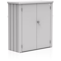 Biohort Terrassenschrank Romeo silber-metallic der ideale Outdoor-Schrank für Balkon und Terrasse, außen schlank und innen voluminös