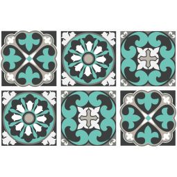 Windhager Fliesenaufkleber Odeon 15x15 cm Fliesenfolie Wasserfest, hitzebeständig und flexibel bis zu 30 Tage neu positionierbar